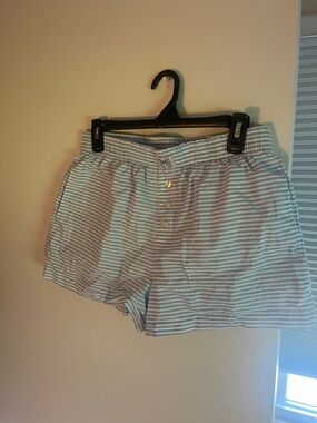 Striped Blue and White Women’s Lounge Shorts